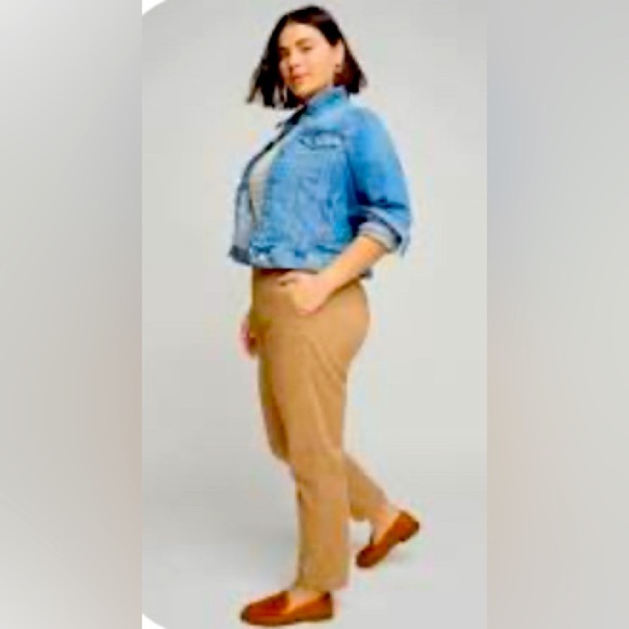 J CREW Sz 12 Chino High Rise Girlfriend 97% Cotton Classic Trousers NEW WITH TAG - Picture 1 of 11